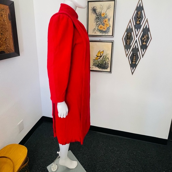 Vintage Small Red Wool Overcoat - Picture 7 of 10